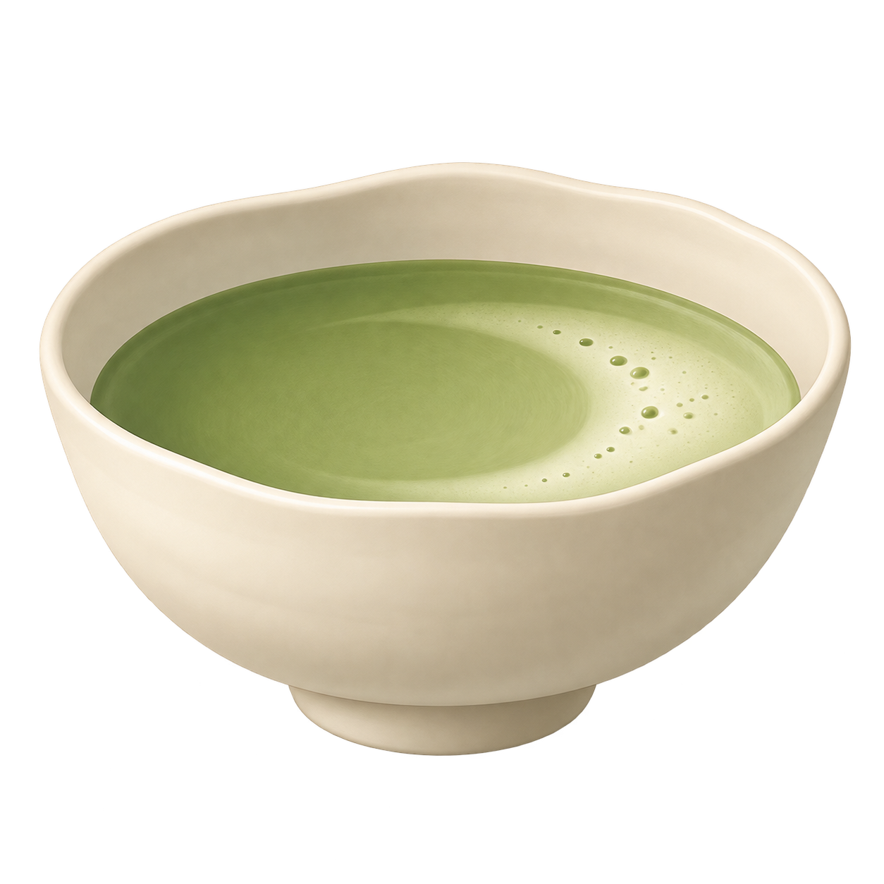 Illustrated ceramic matcha bowl