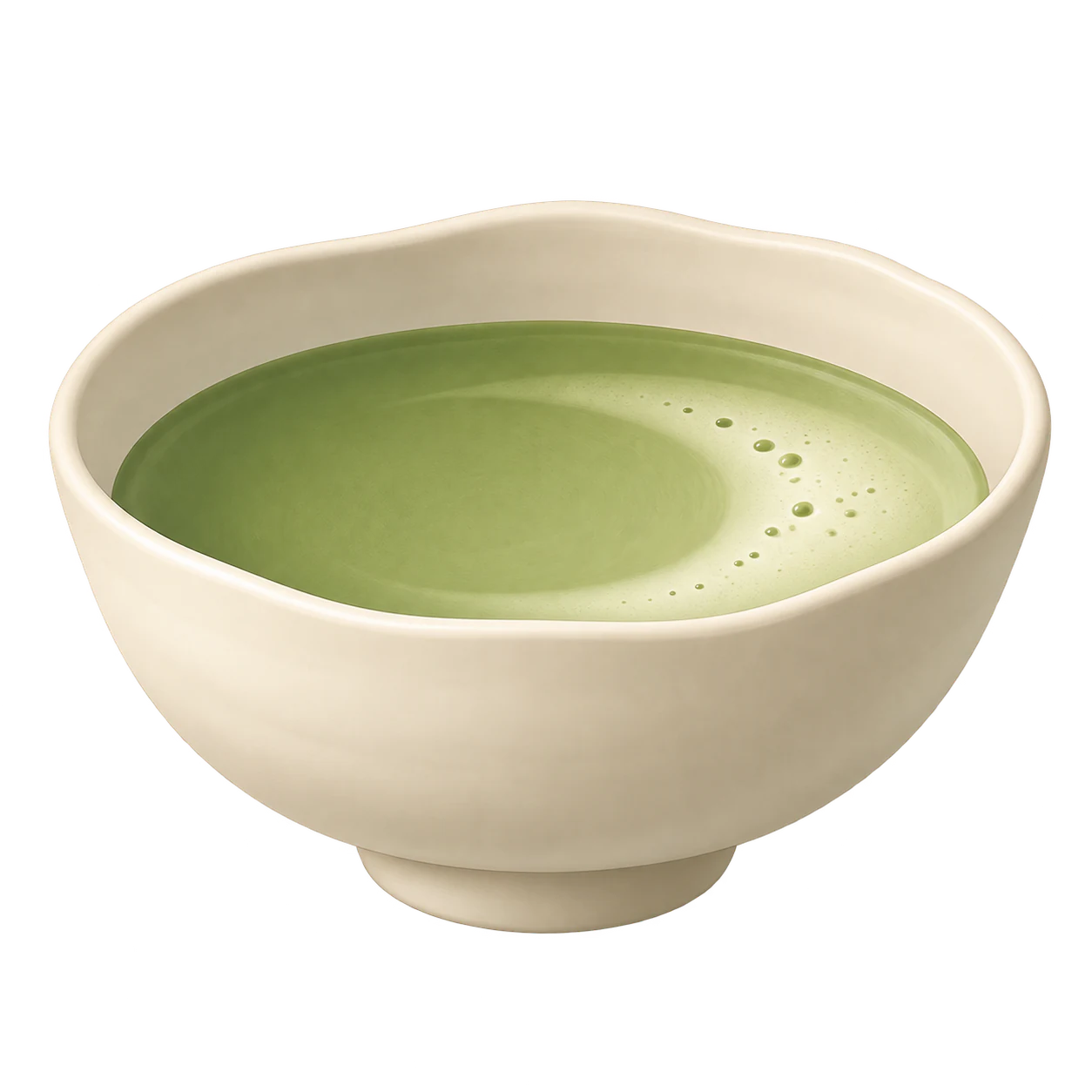 Illustrated ceramic matcha bowl
